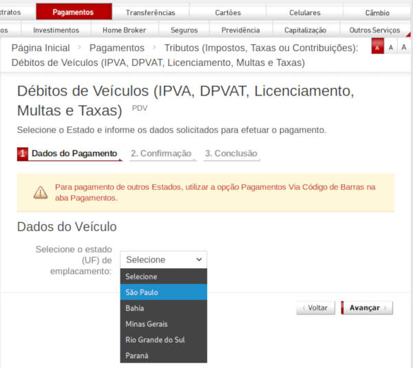 Como licenciar veículos pela internet no Bradesco